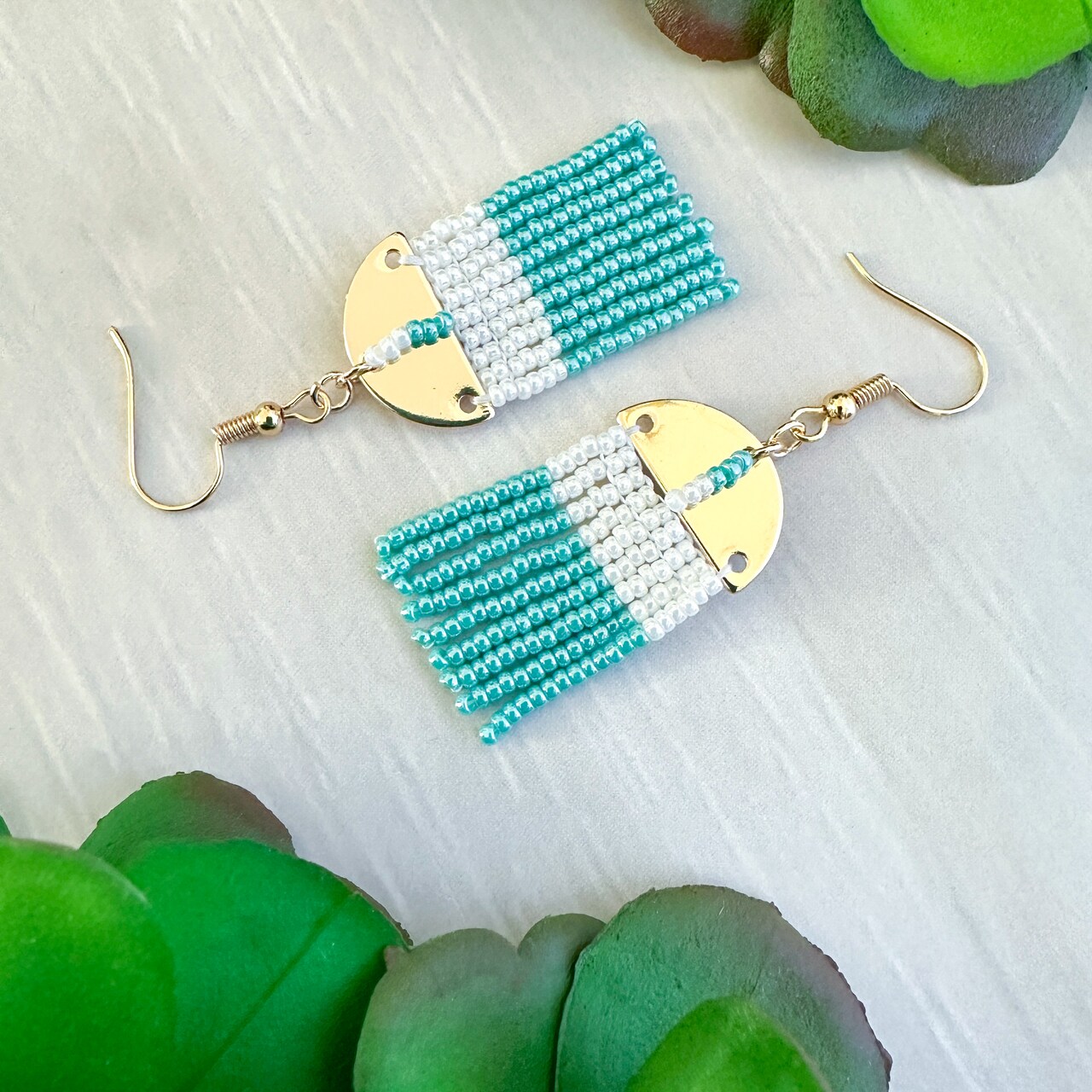 Color-Block Mini Fringe Earrings with John Bead