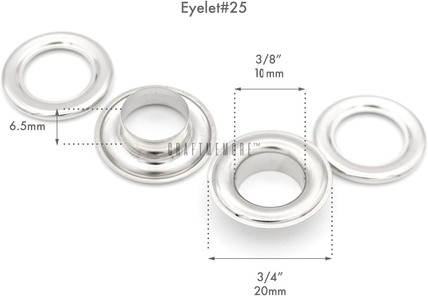 3/8&#x22; (10MM) Hole 100 Sets Grommets Eyelets with Washers for Clothes, Leather, Canvas (Antique Brass)