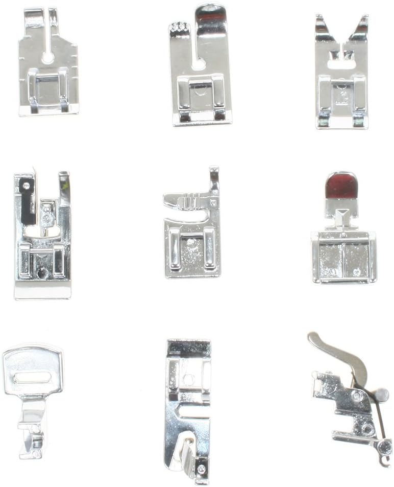 15pc Domestic Sewing Machine Snap-On Presser Walking Foot Kit for Brother, Singer, Babylock, Janome, Pfaff, Kenmore, Riccar, Necchi