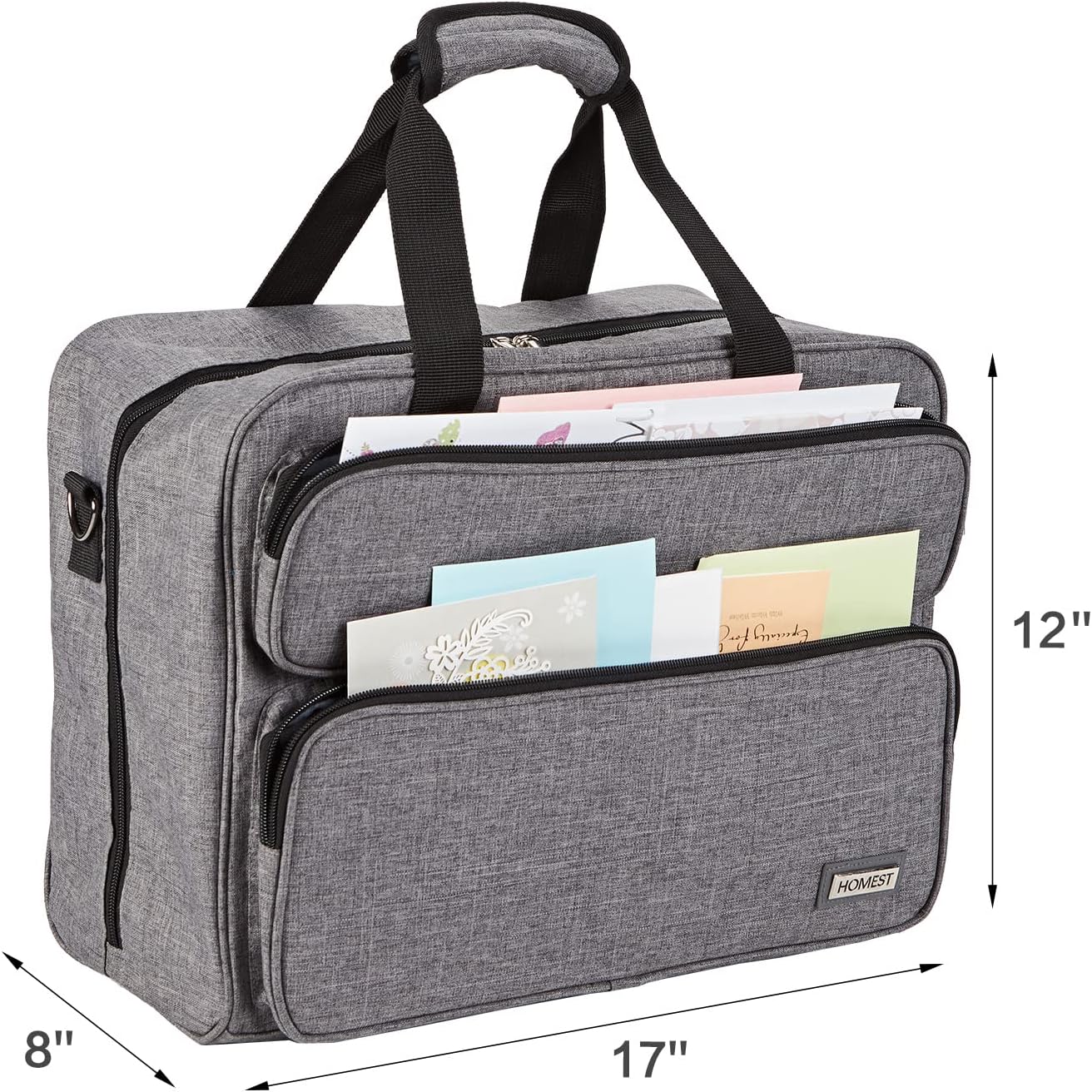 Sewing Machine Carrying Case, Universal Tote Bag with Shoulder Strap Compatible with Most Standard Singer, Brother, Janome, Grey (Patent Design)
