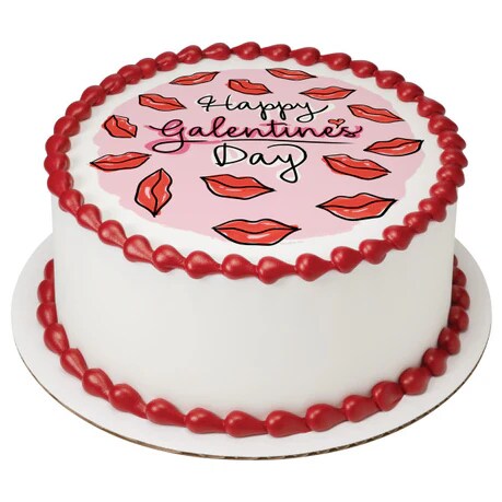 Happy Galentine&#x27;s Day Edible Cake Image PhotoCake