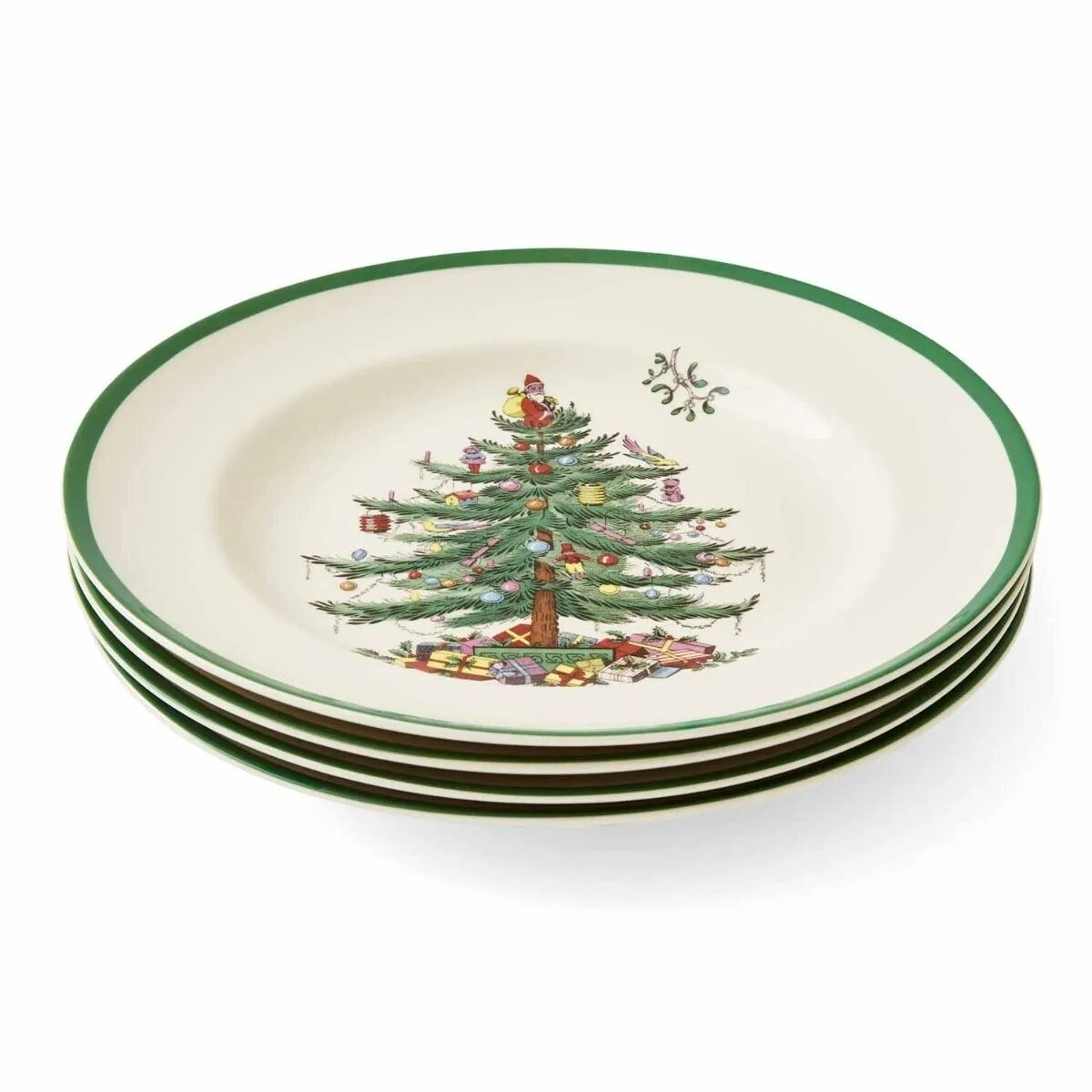 Spode Christmas Tree Fine Earthenware 10 Inch Dinner Plates