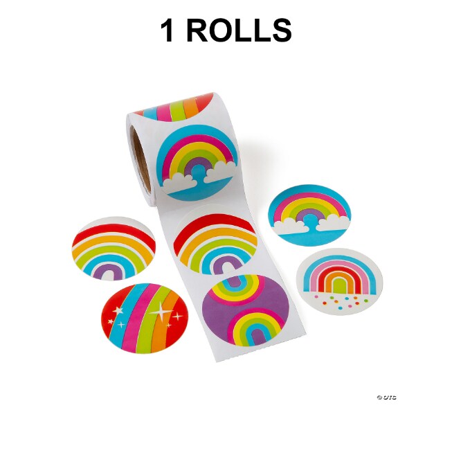Colorful Rainbow Sticker Roll 100 Pieces