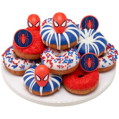 Marvel&#x27;s Spider-Man Spider and Mask Cupcake Rings - set of 12