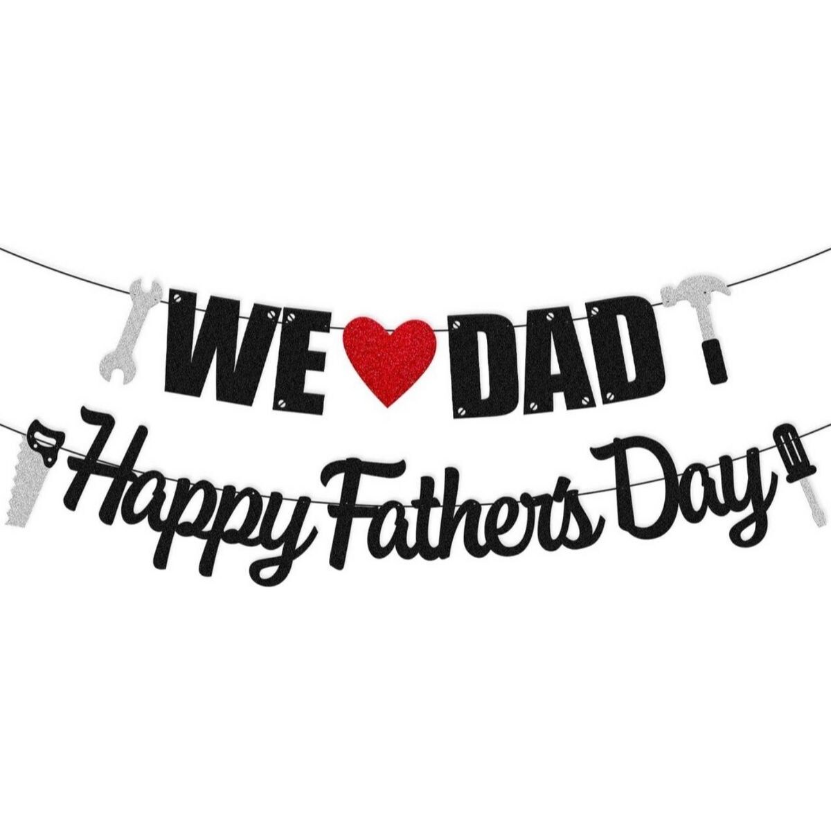 Adjustable We Love Dad and Happy Fathers Day Banner Party Decoration