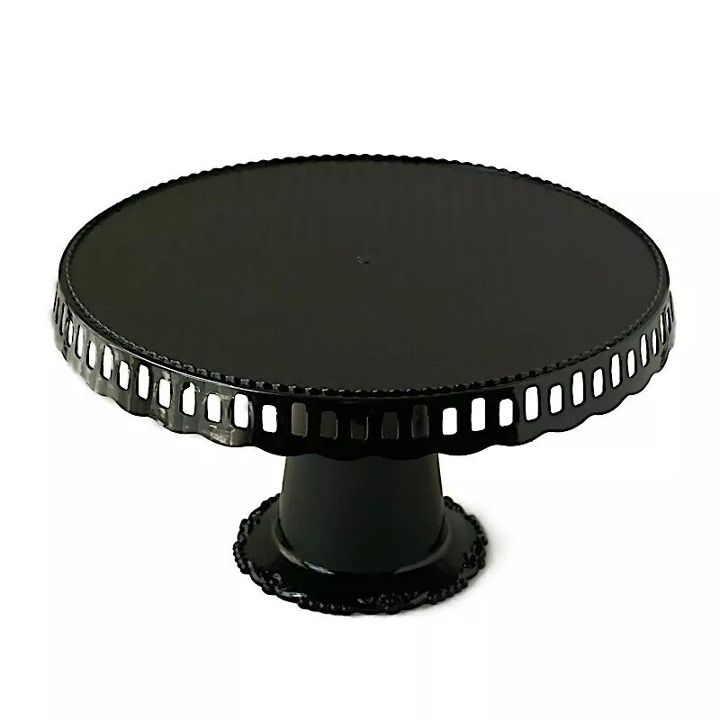 BLACK 4 Plastic 13&#x22; Dessert Pedestals Round CUPCAKE STANDS