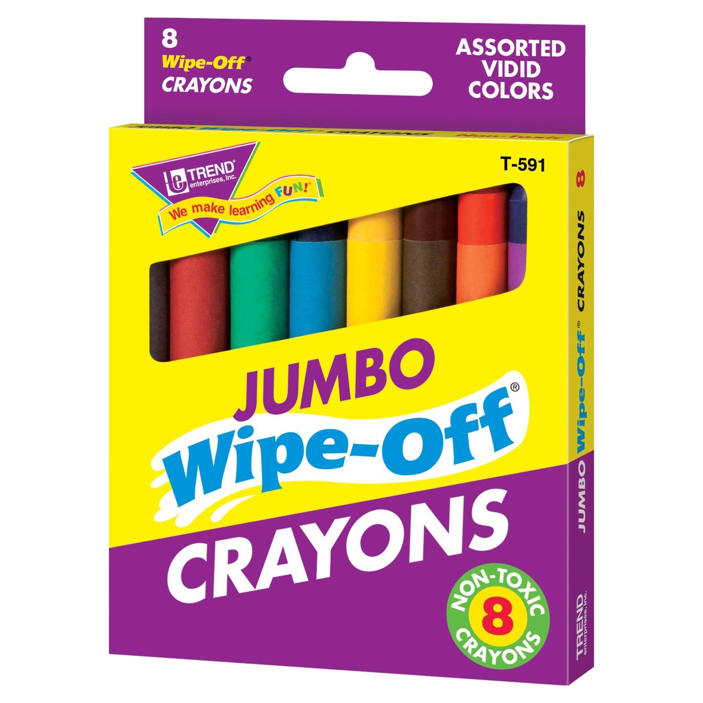 Jumbo Wipe-Off&#xAE; Crayons, Assorted, 8 per pack, 6 packs