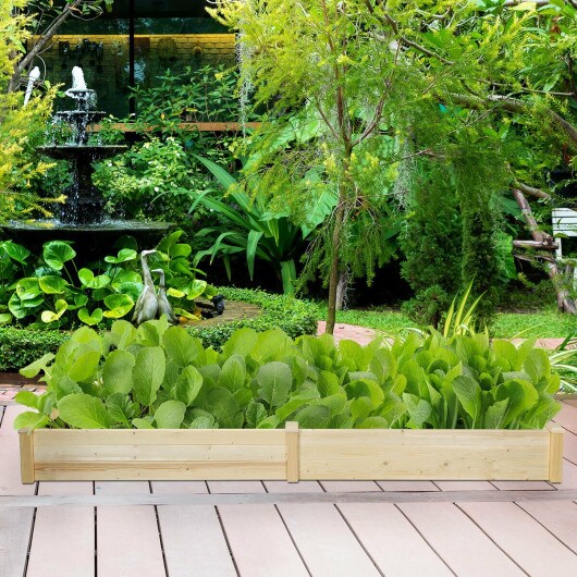 Raised Flowers Vegetables Garden Wooden Planter Box