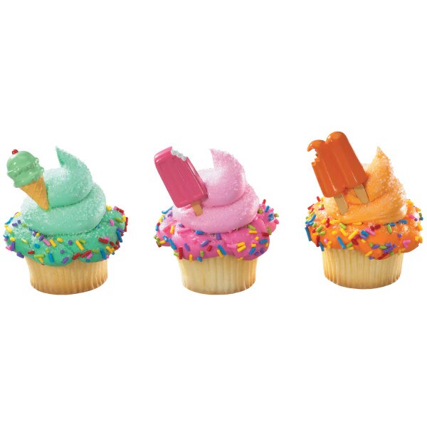 Cool Treat Assortment Ice Cream Popsicle themed Cupcake Cake Decorating pics 12 set Michaels