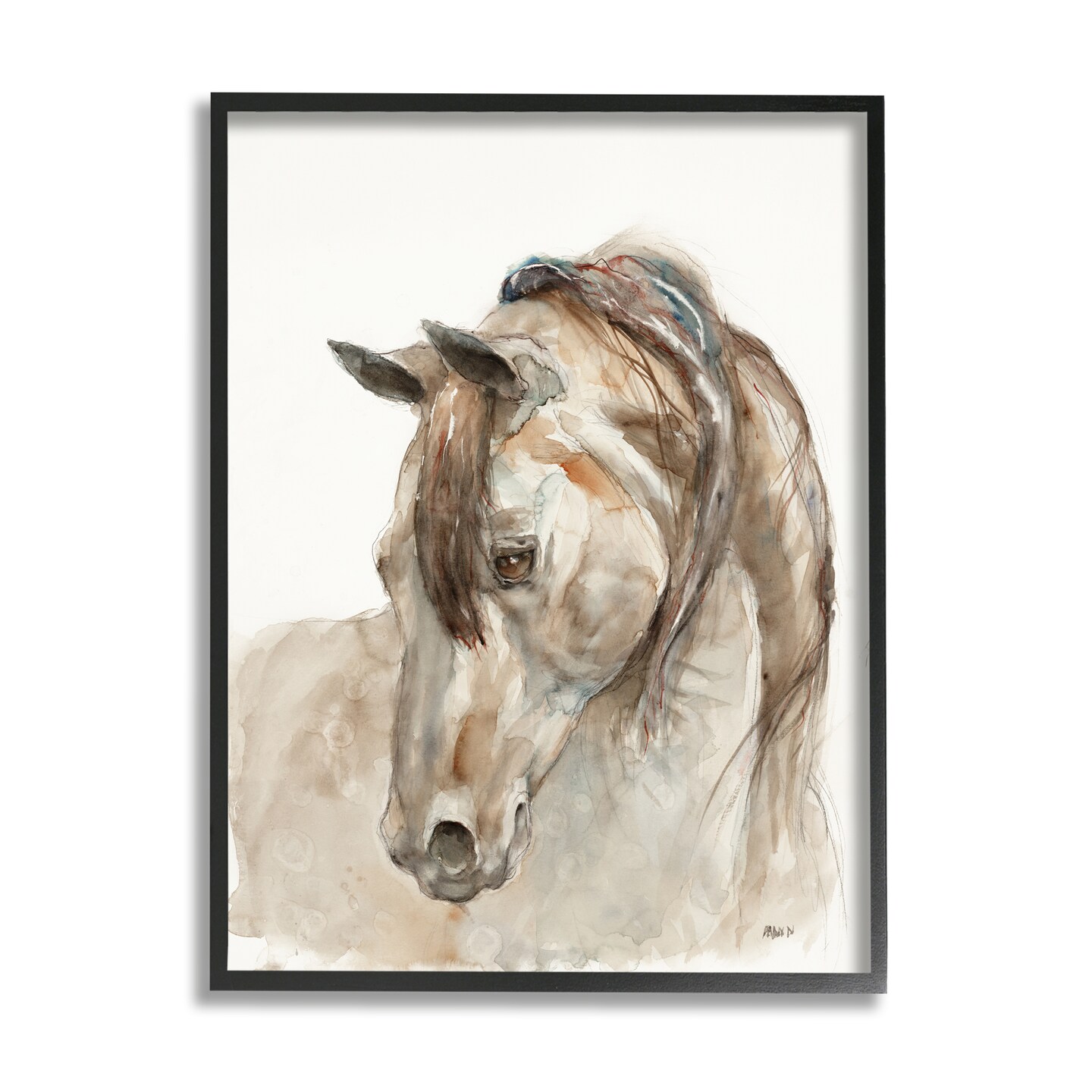 Stupell Industries Gentle Farm Horse Portrait Framed Giclee Art