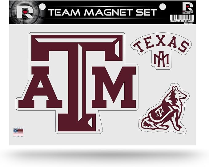 Texas A&#x26;M Die Cut Team Magnet Set Sheet, 8.5 x 11&#x22;