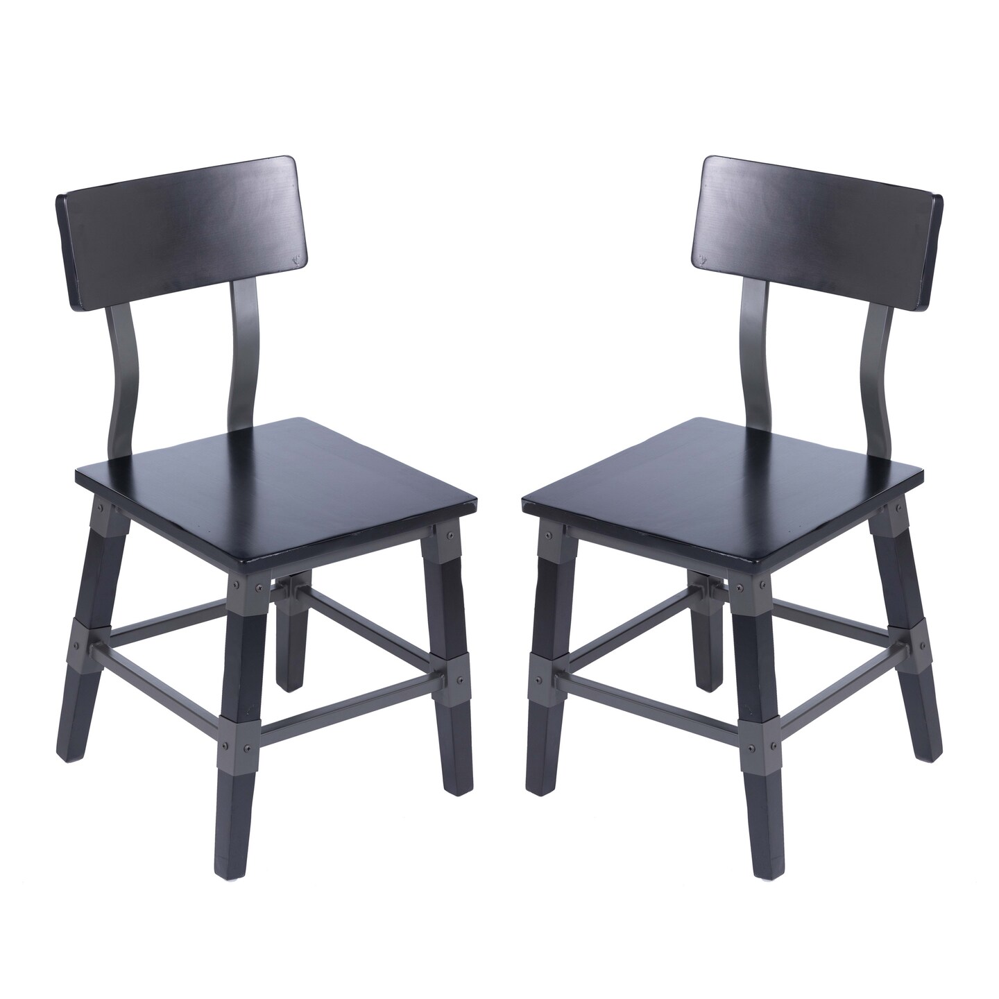 Merrick Lane Breton Dining Chairs with Steel Supports and Footrest - Set Of 2