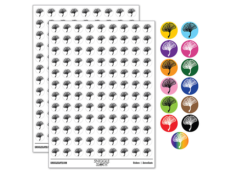 Hand Drawn Ginkgo Leaf Doodle 200+ 0.50&#x22; Round Stickers