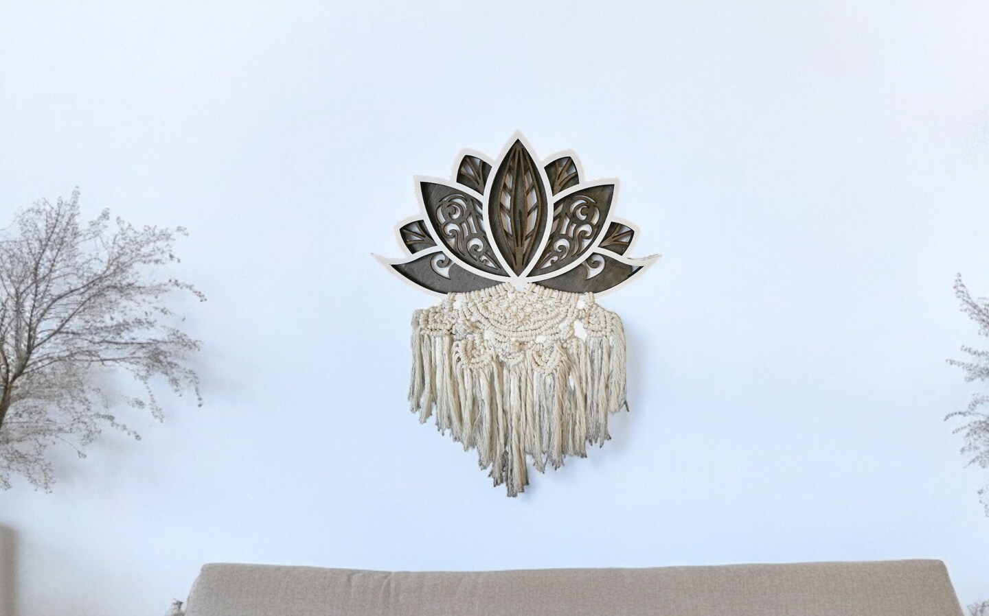 Buy Cliths Boho Mandala Wall Mirror Lotus Flower Sunburst Wooden Wall Art Décor Yoga Meditation Aesthetic Ornament Living Room Wall Accent 30.48CM Online at Low Prices in India