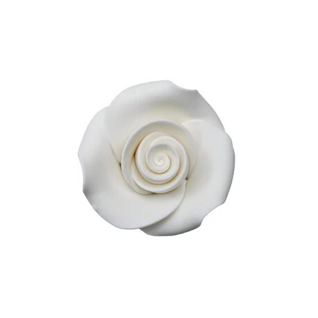 White 1.5&#x22; Rose Sugar Soft Premium Edible Decorations - 36 roses per order