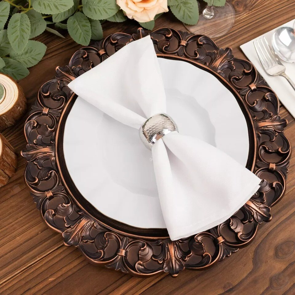 Dark Brown 6 Round 13&#x22; Aristocrat Style Acrylic Charger Plates