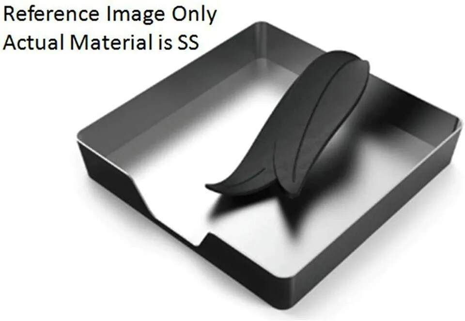 Kamenstein Horizontal Stainless Steel Napkin Holder with Leaf Arm, 7&#x22; - Silver