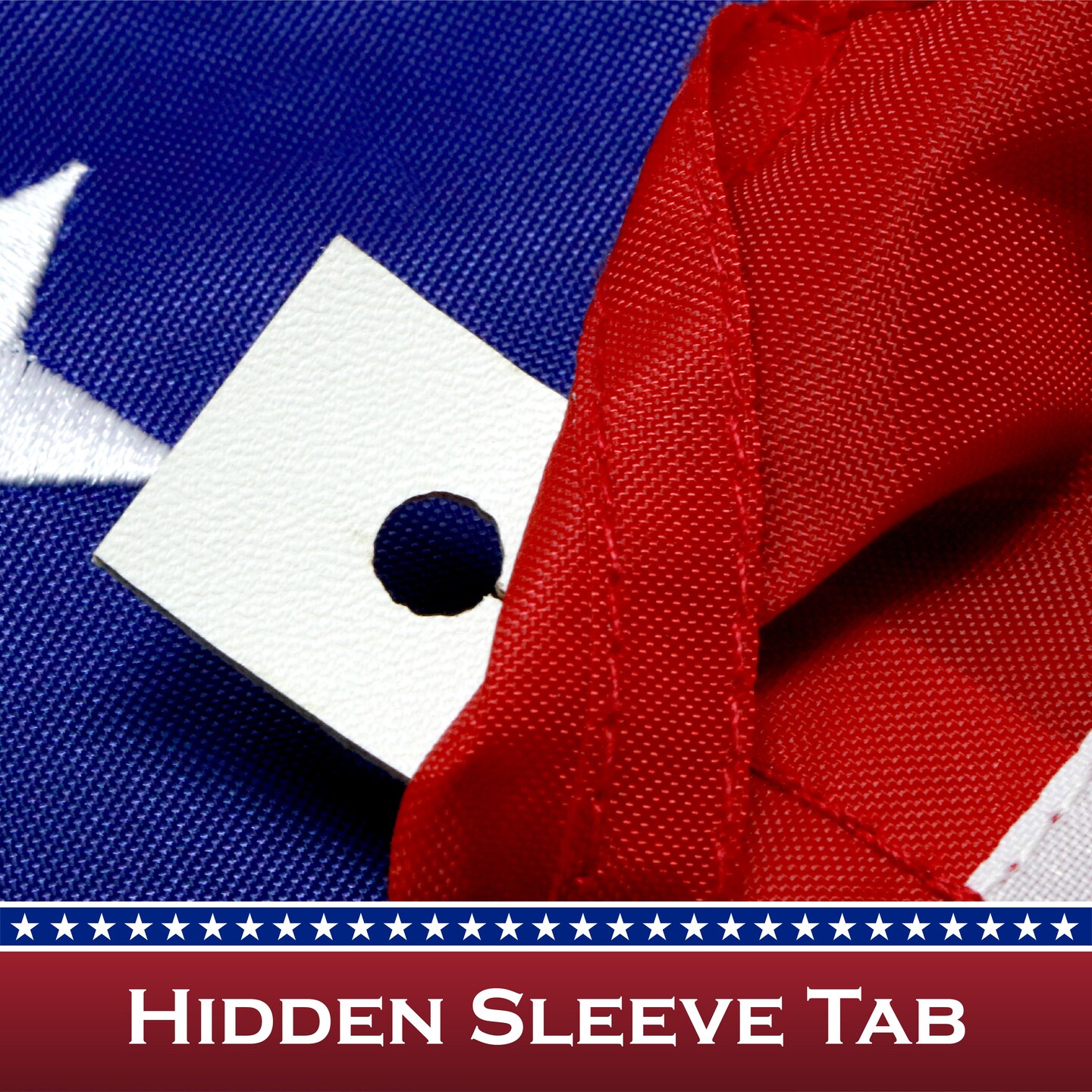 American Flag 210D Embroidered Polyester 2x3 Ft - with Pole Sleeve