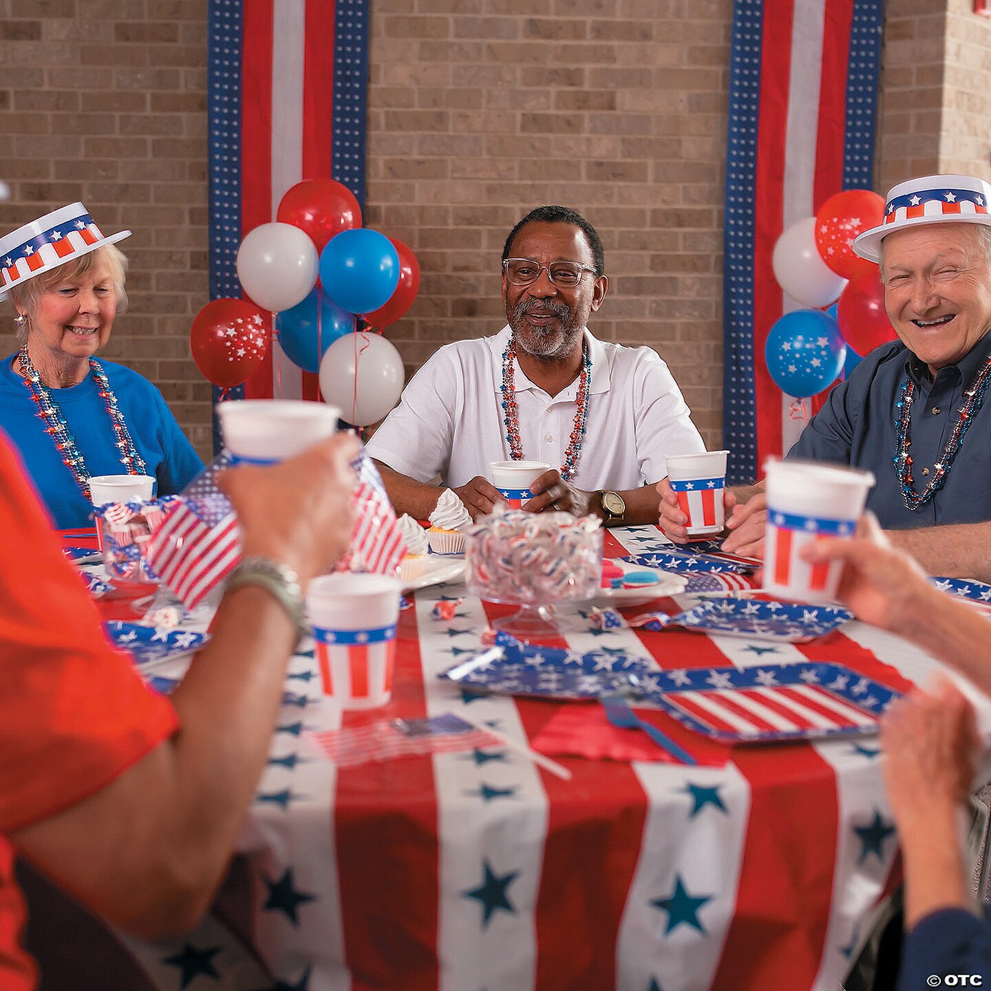 40&#x22; x 100 ft. Patriotic Red, White &#x26; Blue Disposable Plastic Tablecloth Roll
