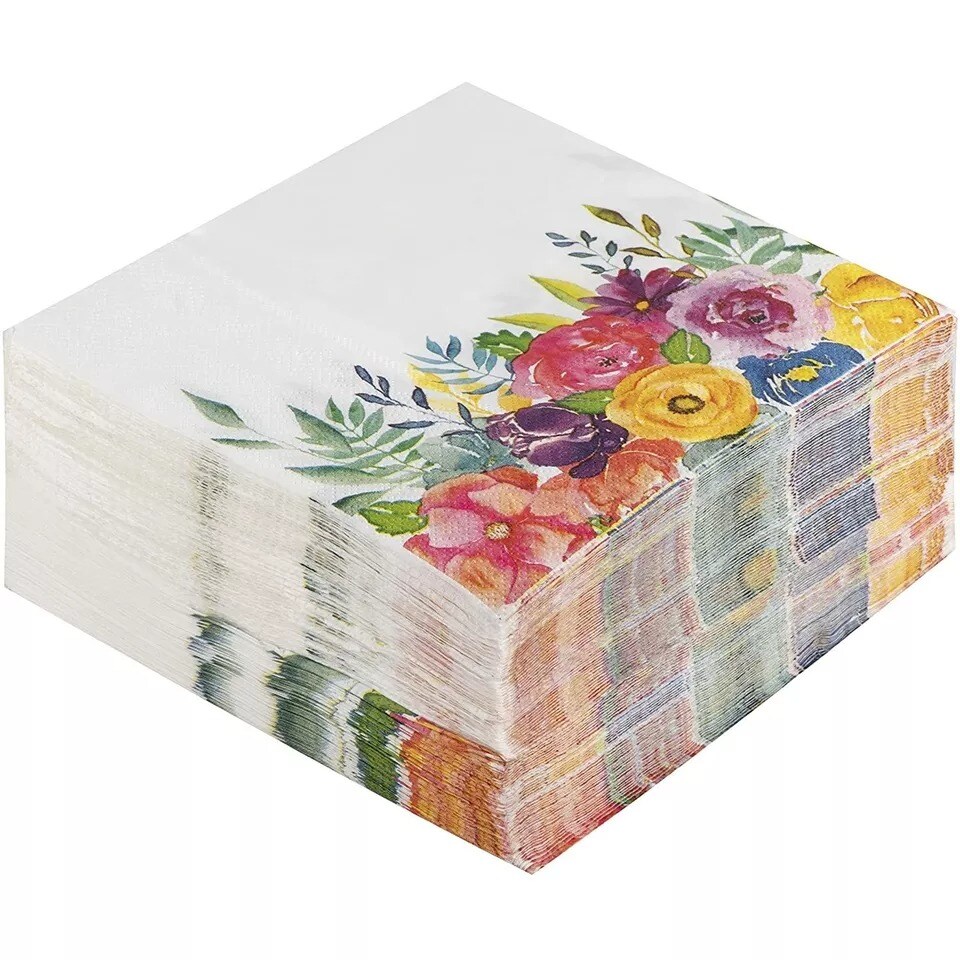 100 Pack Floral Paper Napkins for Bridal Shower &#x26; Birthday