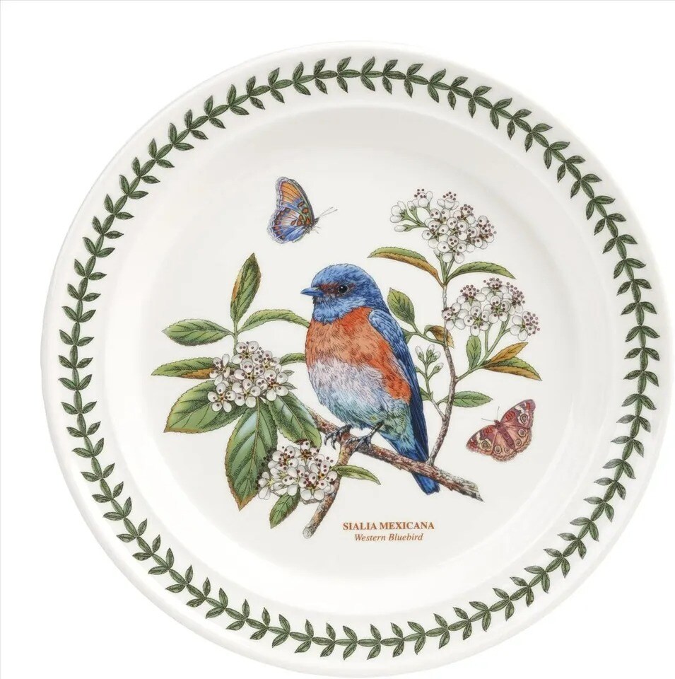 Portmeirion Botanic Garden Birds Collection Dinner Plates | Set of 6 Plates