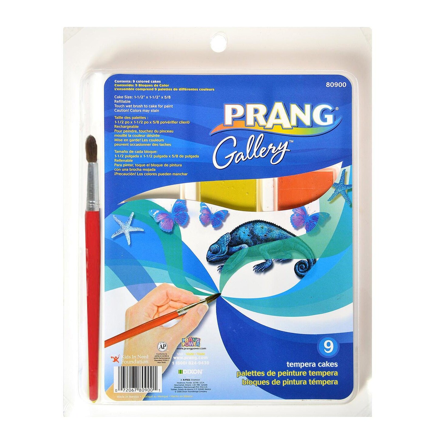 Gallery&#x2122; Tempera Cake Set, 9 Colors with Brush