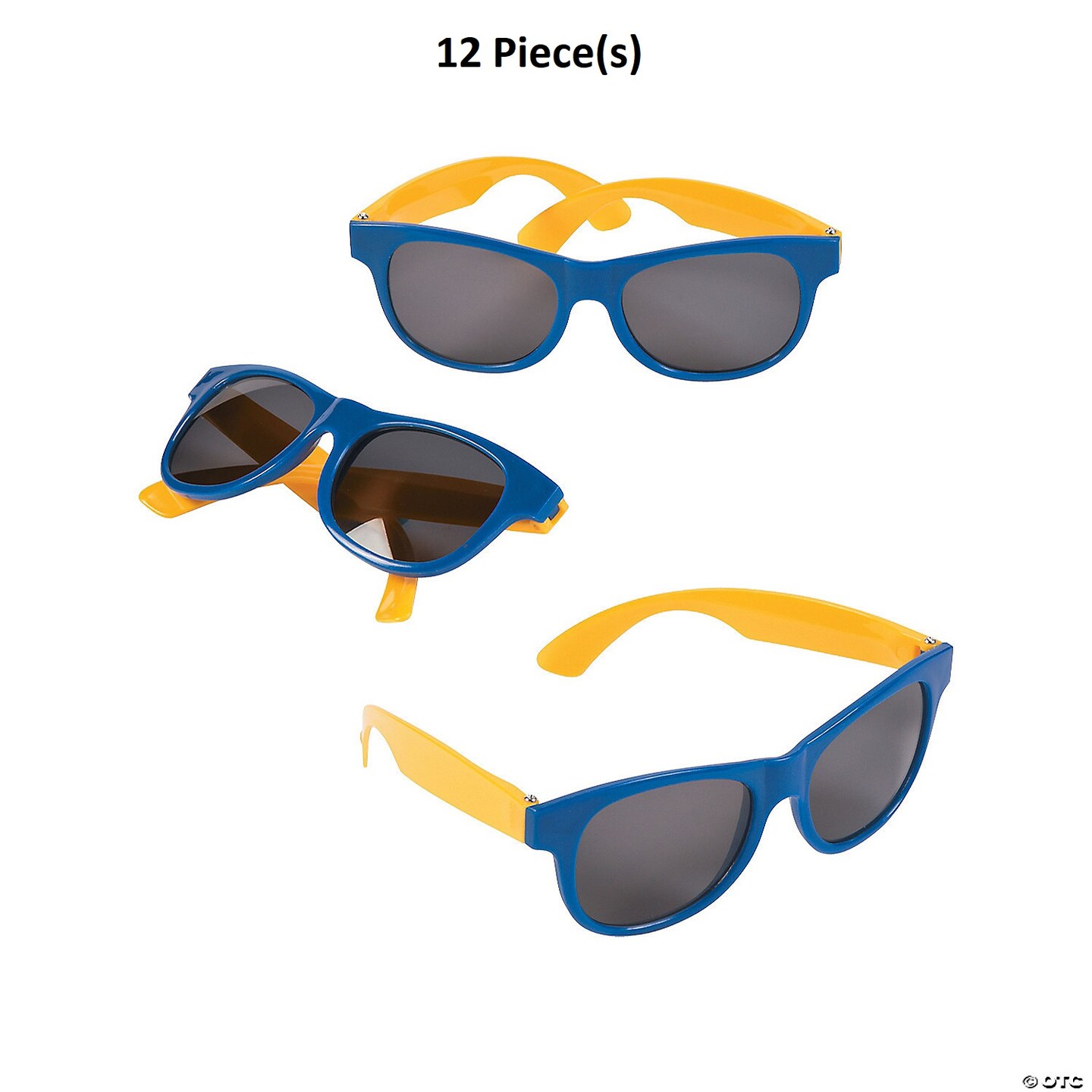 Adult&#x2019;s Blue &#x26; Gold Two-Tone Sunglasses - 12 Pc.