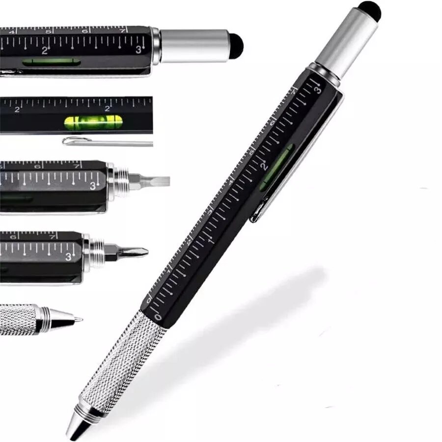 Kitcheniva 7 in 1 Multifunction Ballpoint Pen with Modern Handheld Tool Measure