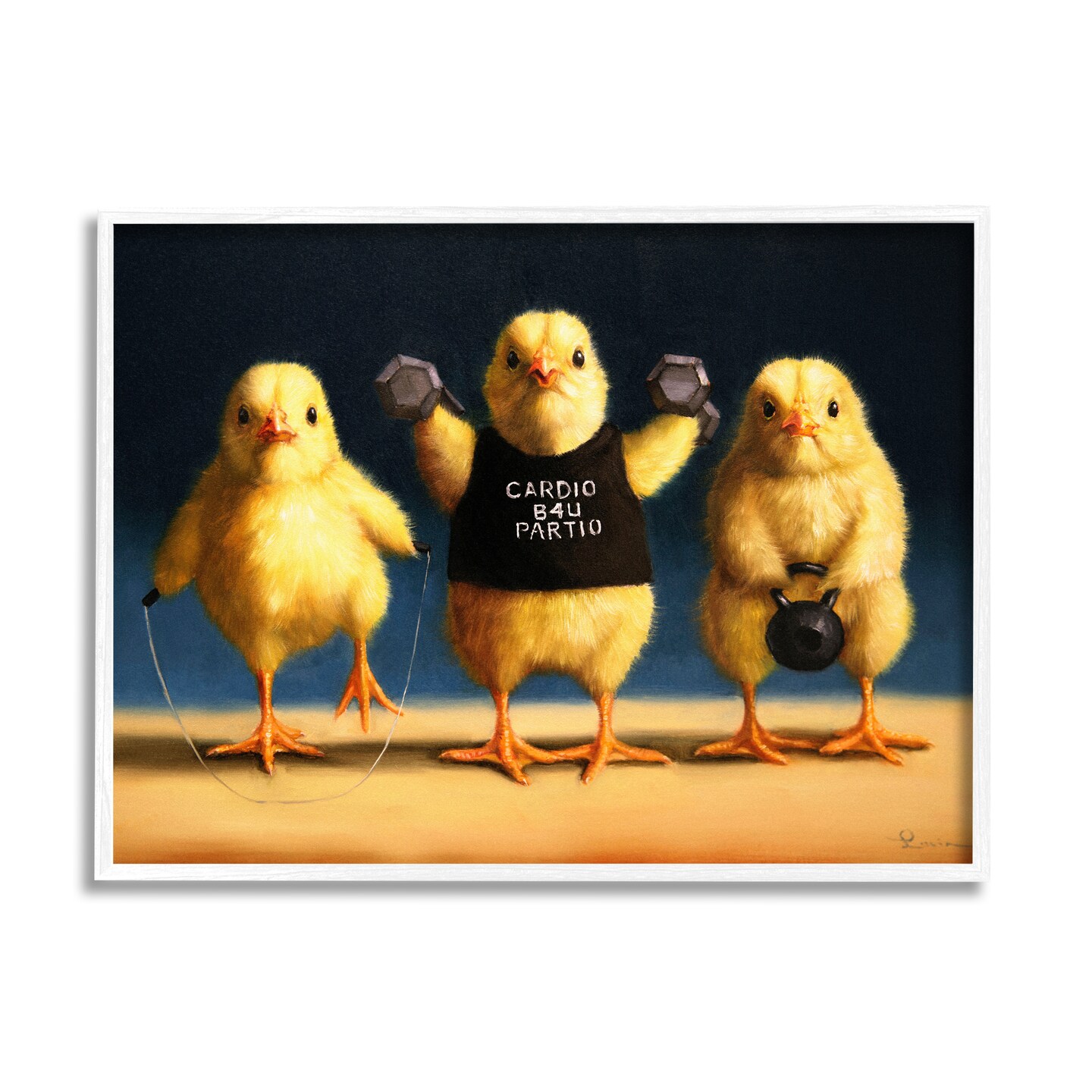 Stupell Industries Funny Exercise Workout Chicks Framed Giclee Art