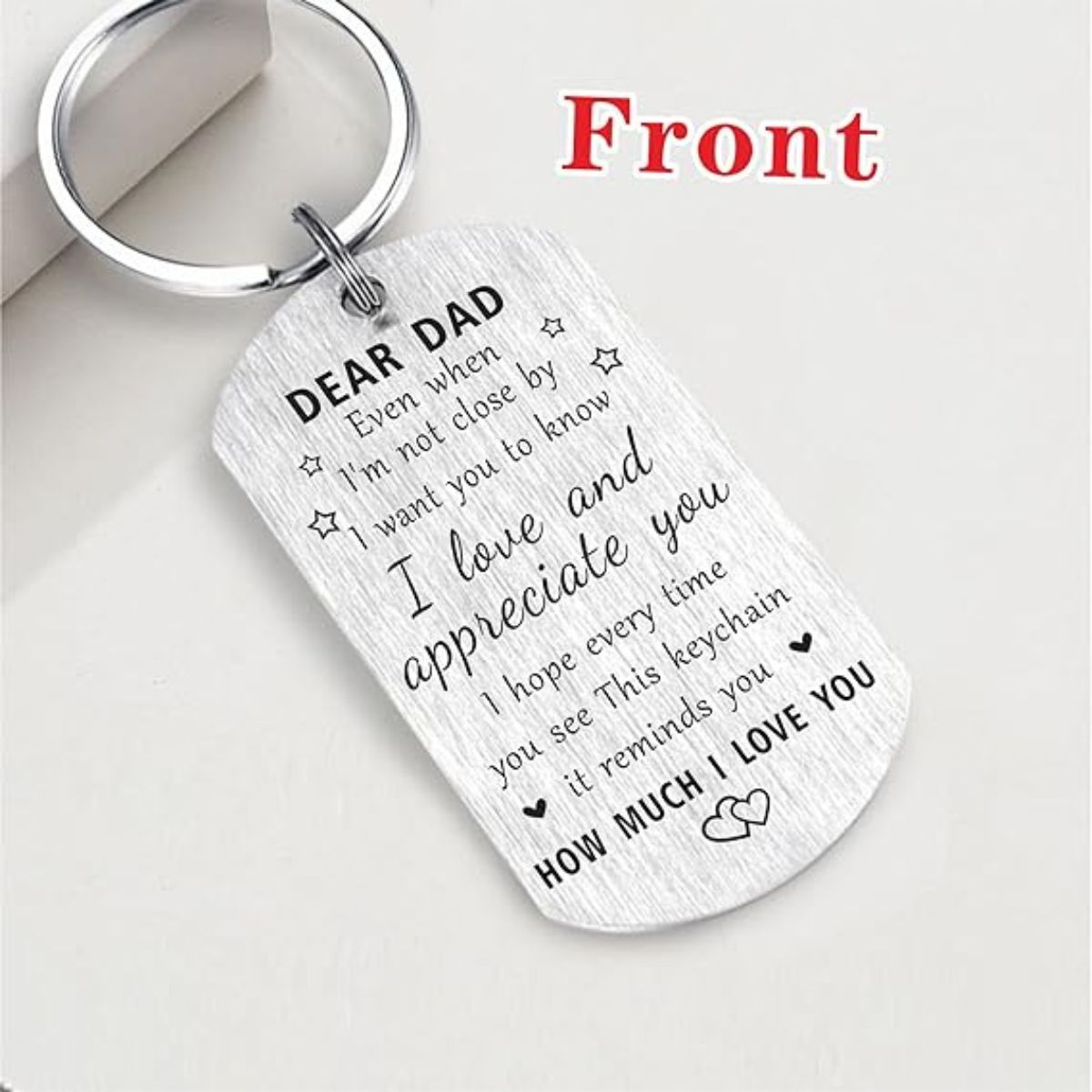 Metal Keychain with Meaningful Message for Father&#x27;s Day Gift
