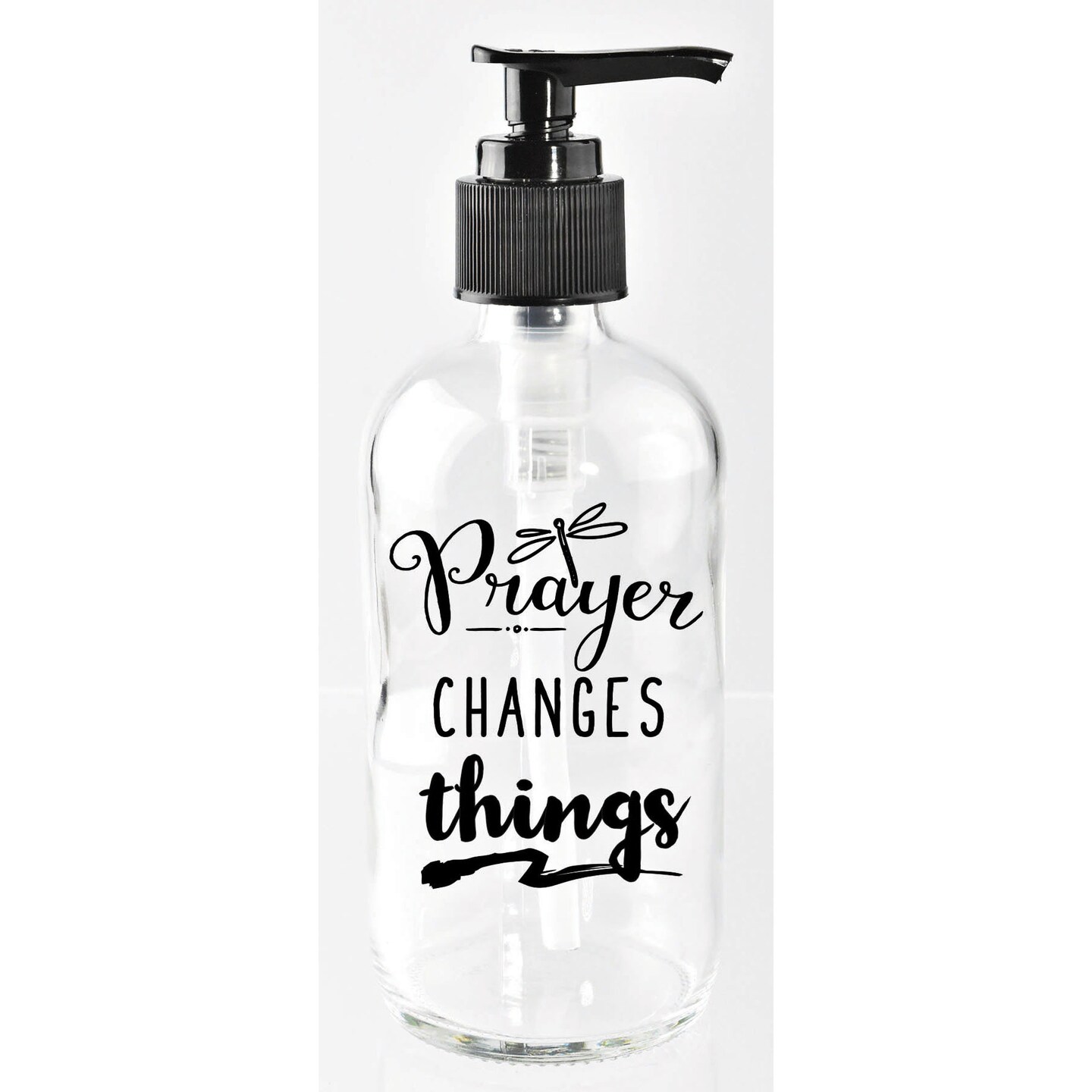 Prayer Changes Things Glass Soap Dispenser 8 ounces
