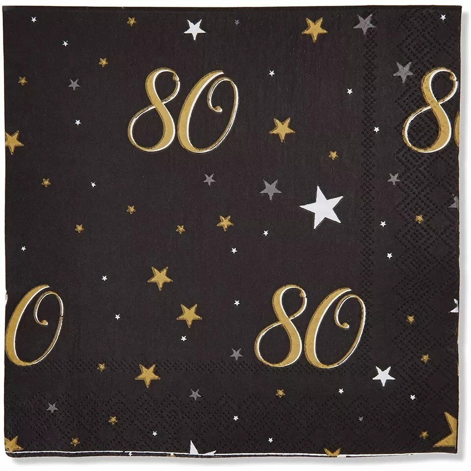 Bulk Happy 80th Birthday Napkins
