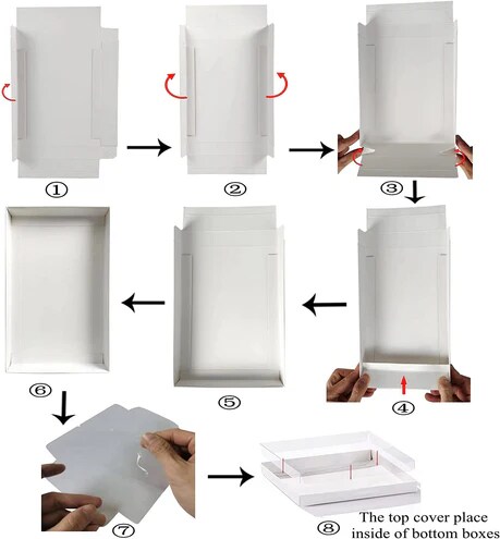 9&#x22; x 2&#x22; x 1&#x22; Transparent Clear lid White Bakery Boxes with Window Pastry Boxes for Strawberries, Cookies and Desserts