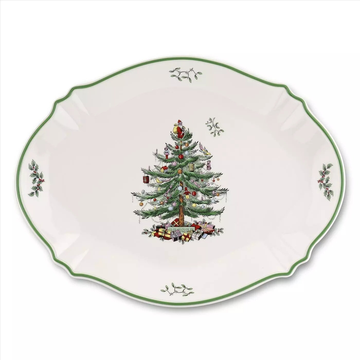 Spode Christmas Tree Fine Porcelain 17 Inch Oval Platter