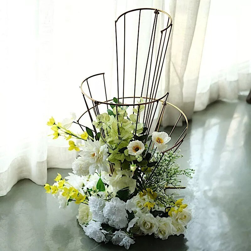 GOLD 28" Spiral Metal Flower DISPLAY STAND Wedding Table Centerpiece