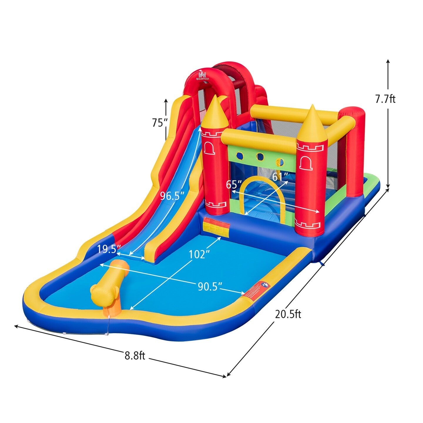 Inflatable Water Slide Bounce House with Splash Pool Ball Pit Climbing Wall