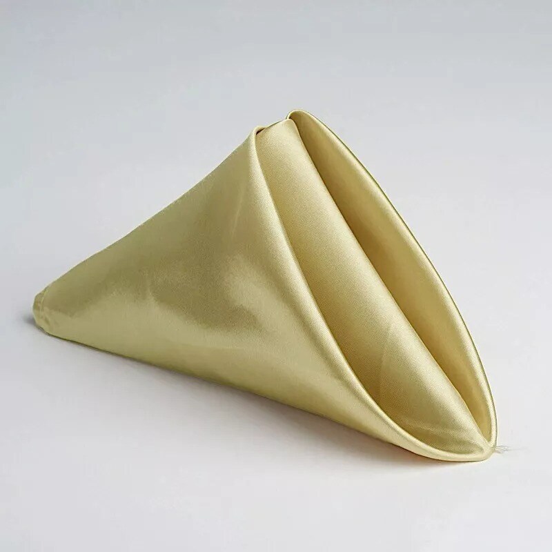 10 CHAMPAGNE Silky SATIN 20x20&#x22; Wedding NAPKINS