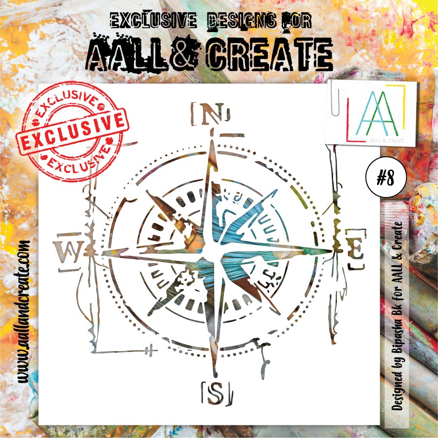 AALL and Create  Stencil - 8 - Compass