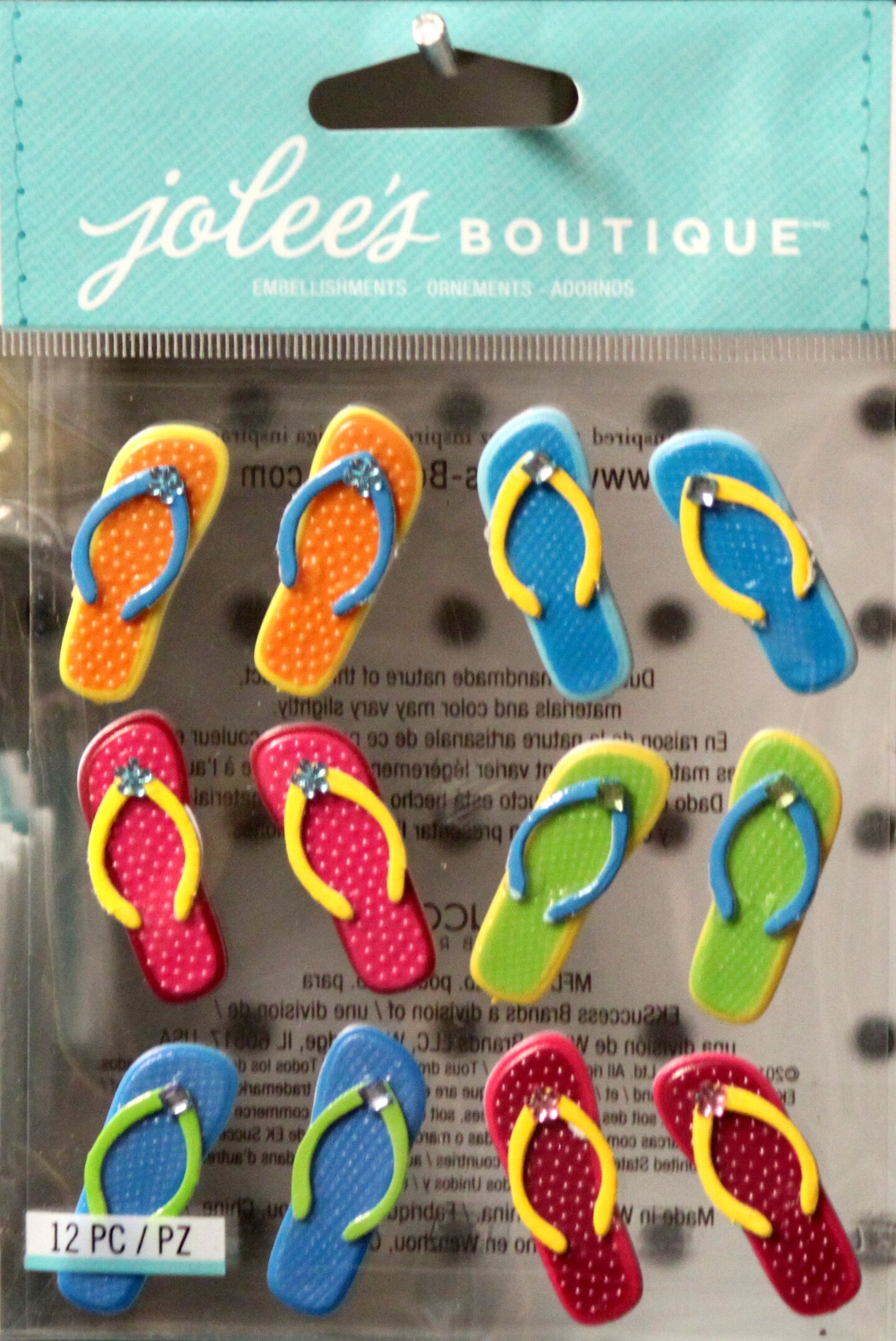 Jolee&#x27;s Boutique Flip Flops Cabochons Dimensional Stickers
