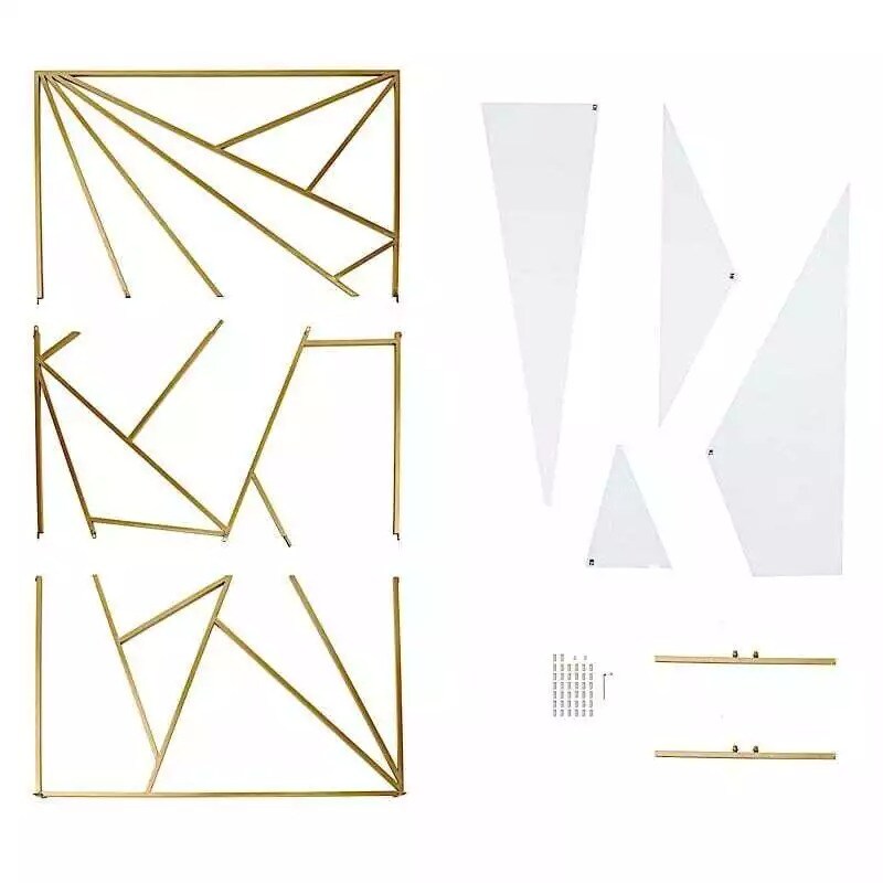 GOLD ft Rectangular Geometric Metal Arch Backdrop Stand