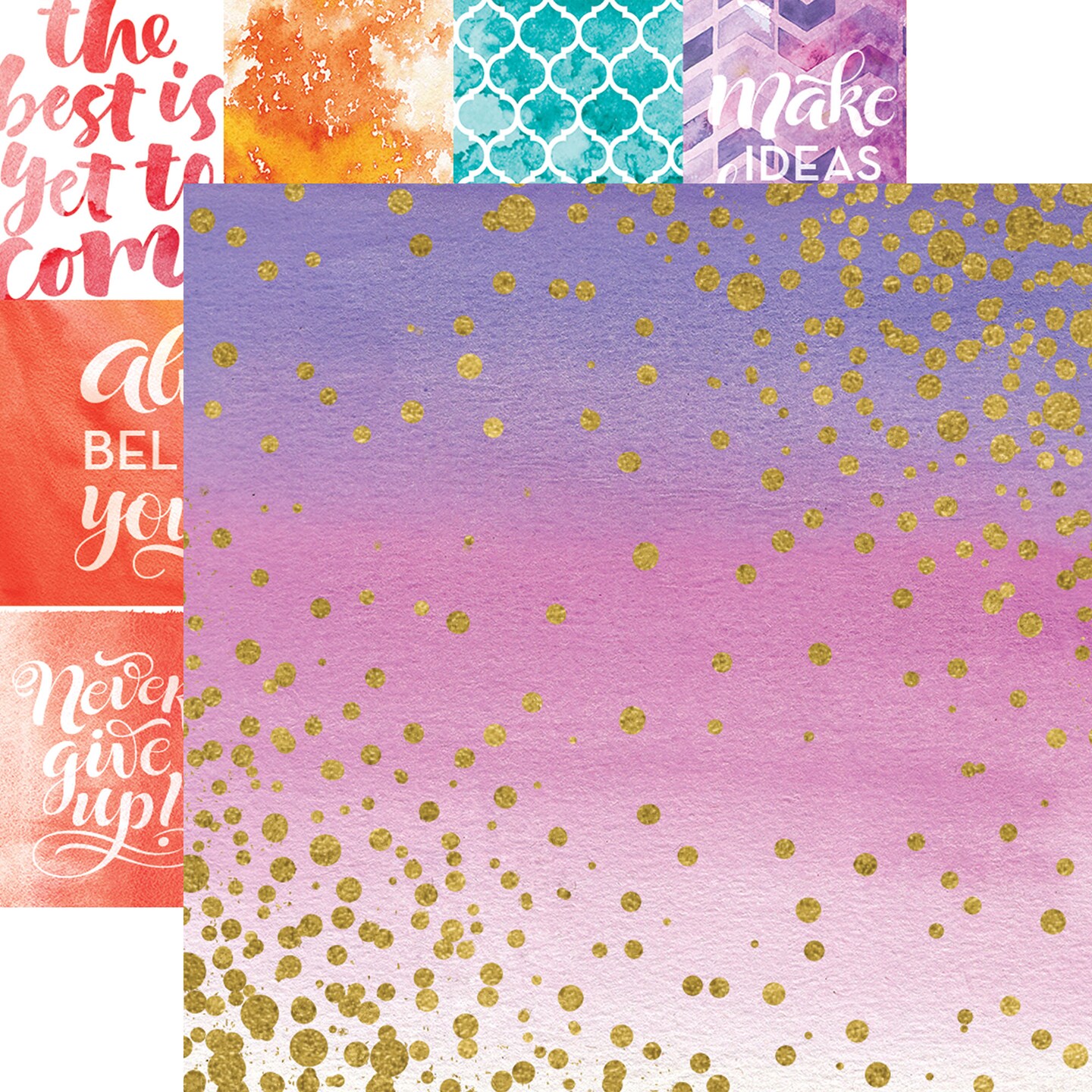 COLOR WASHED PATTERN 12 X12 SCRAPBOOK PAPER SET