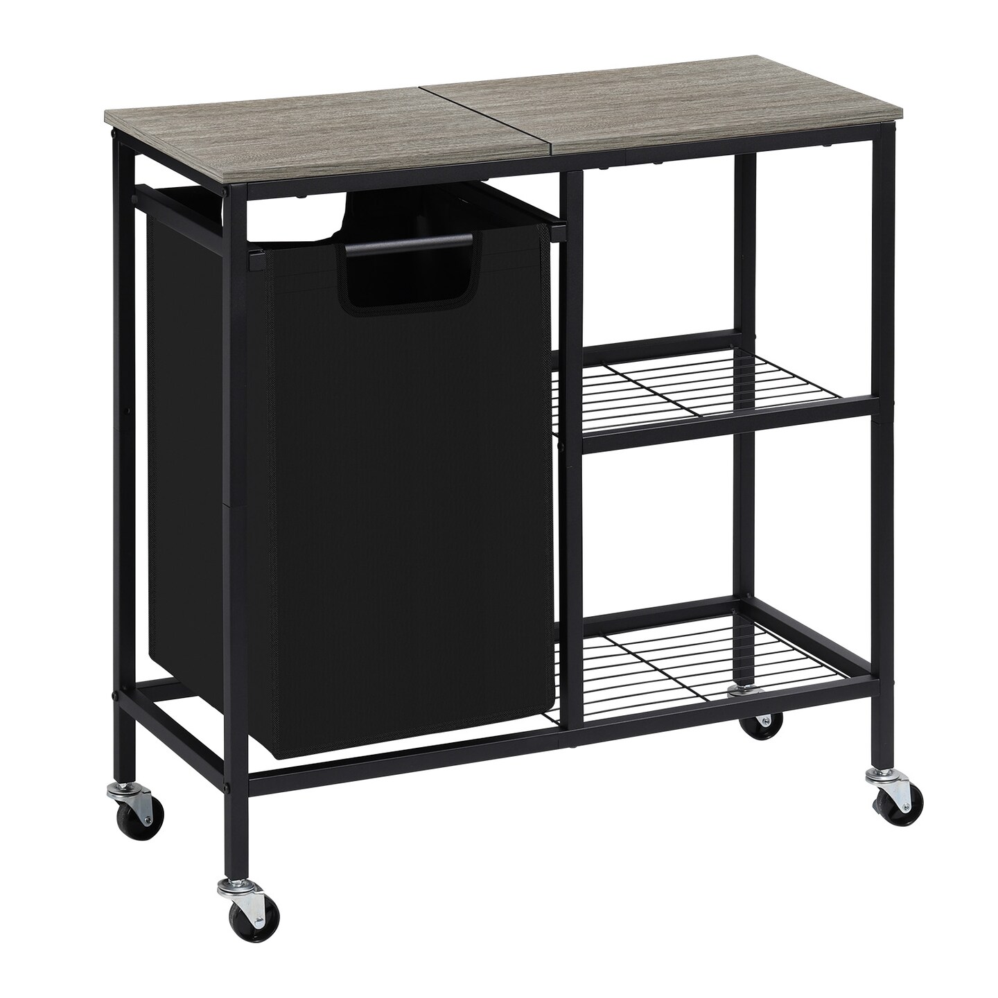 Laundry Hamper with Iron Side Shelf