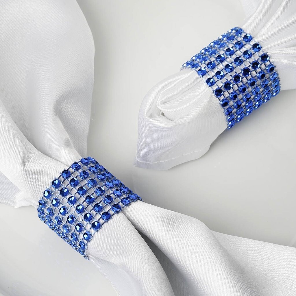 20-Pieces Diamond Rhinestone Mesh Napkin Rings