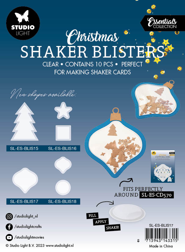 Studio Light SL Shaker Blisters Christmas Ball Essentials 75x75x11mm 10 PC nr.17