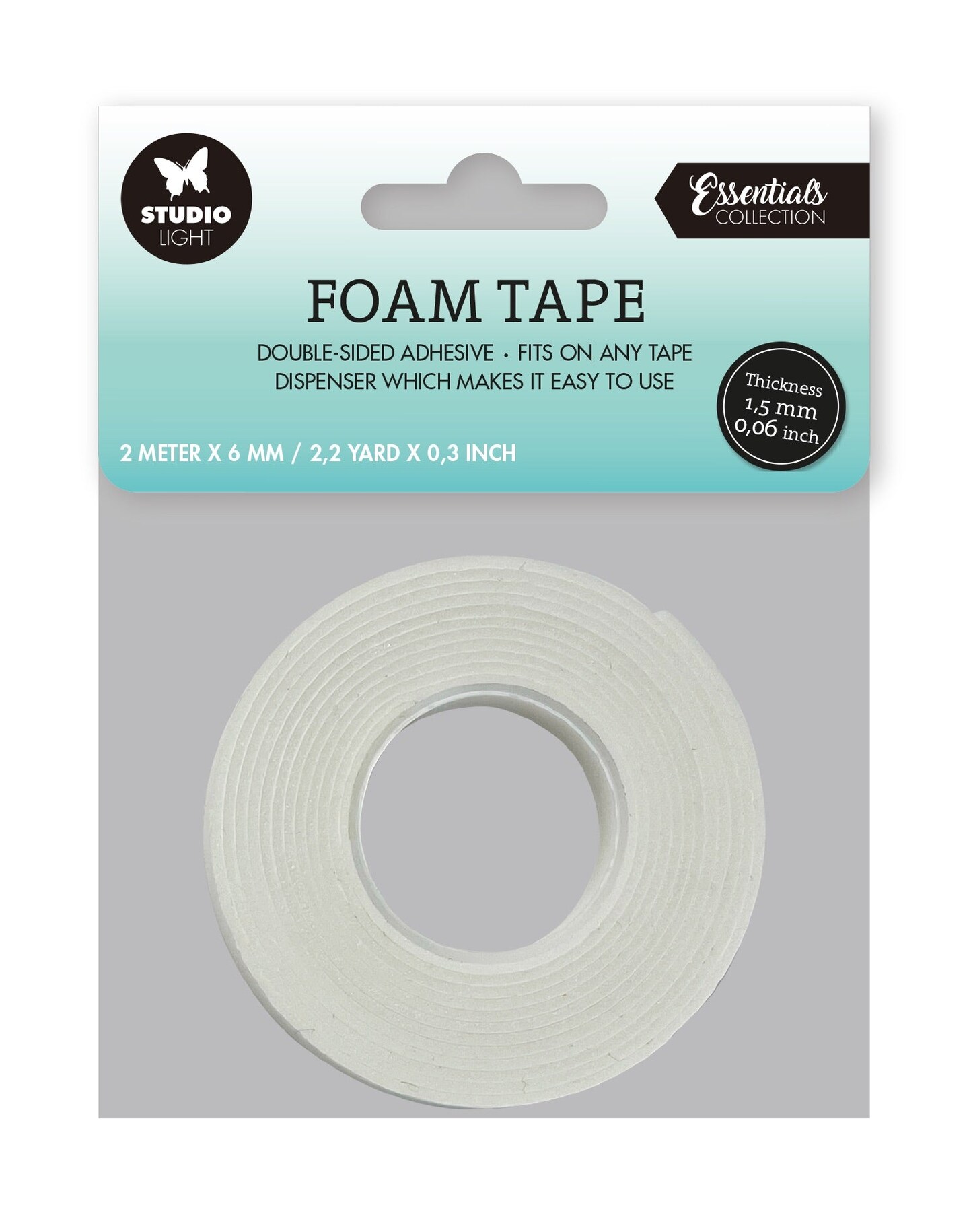 Studio Light SL Doublesided Foam Tape 1.5mm Thick - 0.6mm Wide Essential Tools 71x71x0.6mm 2 MT nr.03