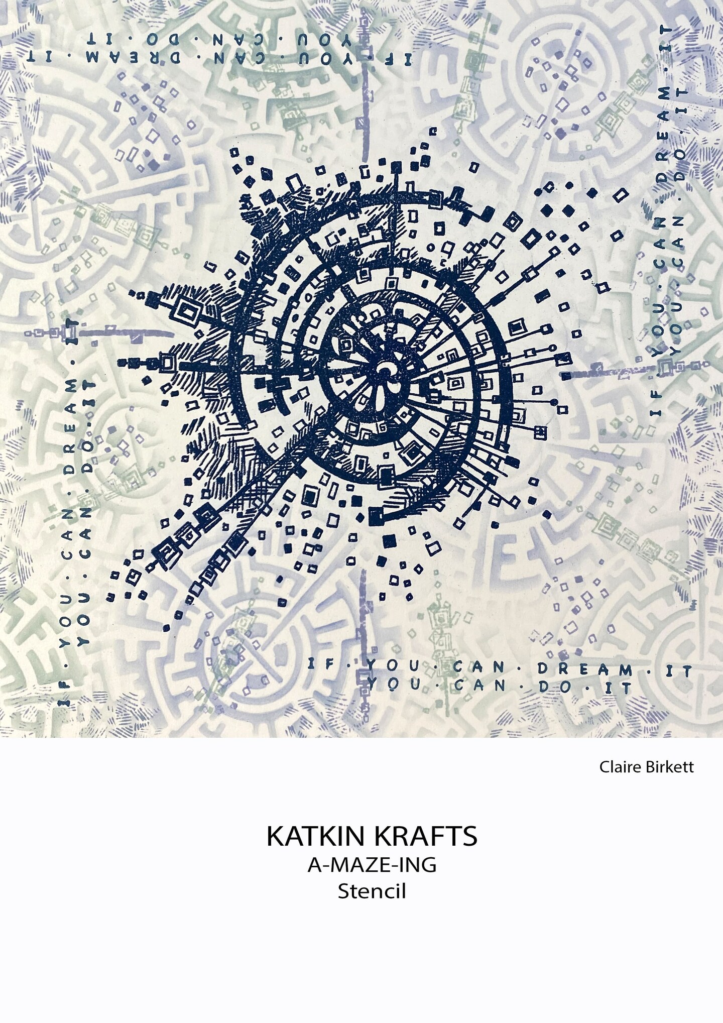 Katkin Krafts &#xA0;A-maze-ing 7 in x 7 in Stencil