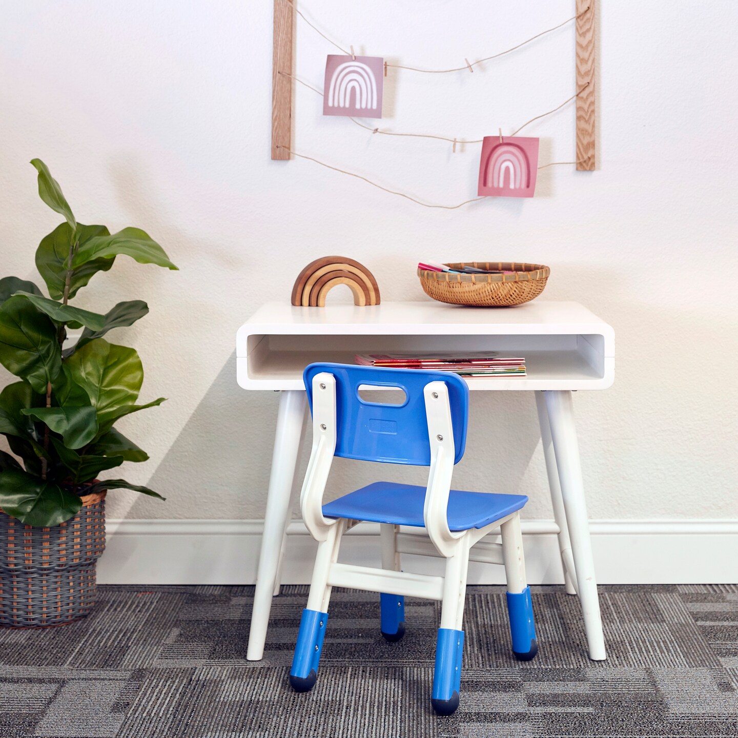 Adjustable Height Plastic Classroom Chairs, 2-Pack