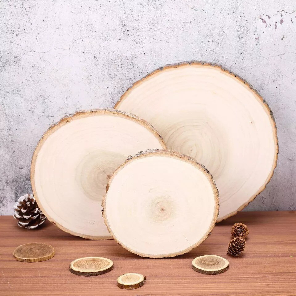 Natural Round Poplar 5-7" wide Wood Slices Wedding Decorations Centerpieces