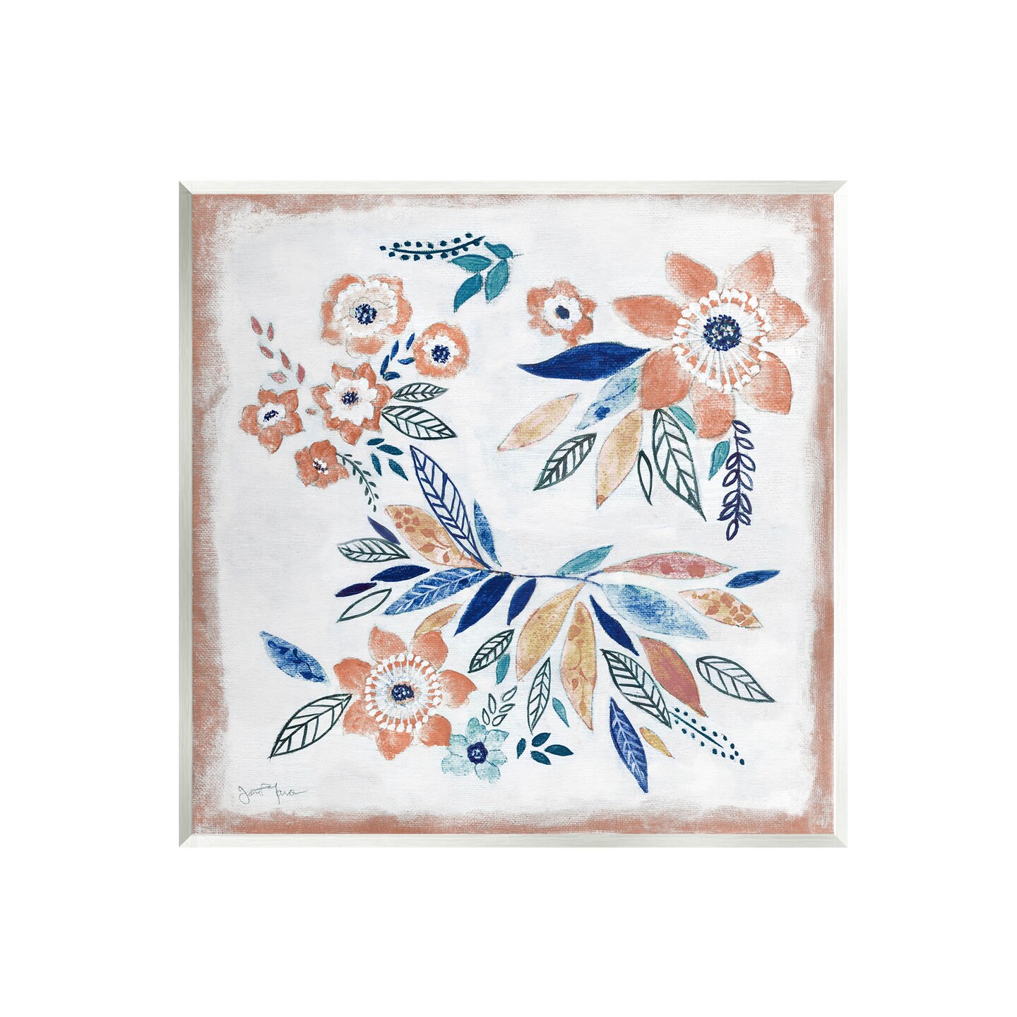 Stupell Industries Floral Blossom Patterned Boho Wall Plaque Art