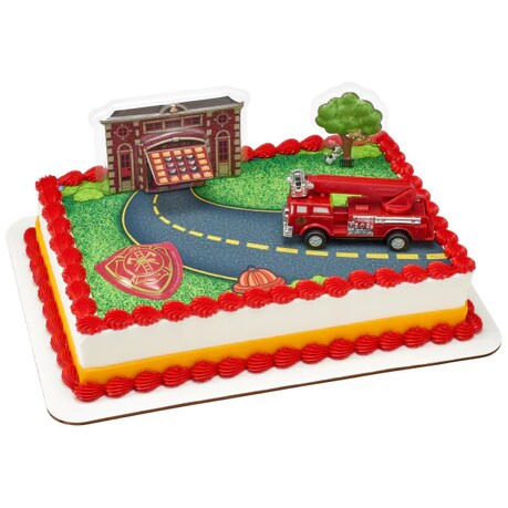 Fire Truck &#x26; Station Cake Decorating Kit
